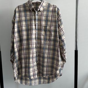 VTG Burberry London Mens Multicolor Striped Long Sleeve Shirt Made in USA